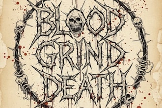 hand draw a bloody death grind logo for your band