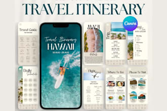 canva travel planner itinerary planner packing list trip budget planner vacation
