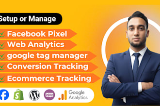 setup facebook pixel conversion tracking google analytics ecommerce tracking GTM