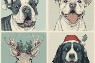 draw your christmas pet portrait