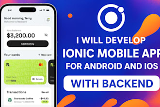 ionic mobile app for android ios with backend and API