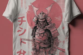 create an japanese t shirt illustration