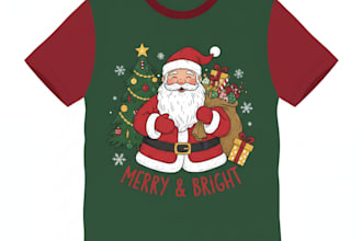 create ugly christmas sweater and tshirt design