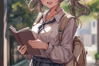 make anime drawing with anime art style character