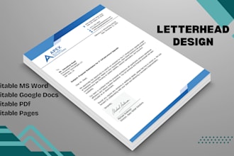 design professional letterhead and editable letterhead