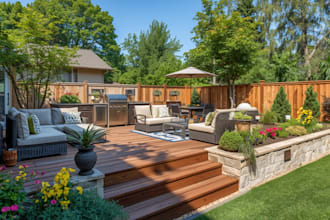 design your landscape, garden, backyard, pool, and terrace