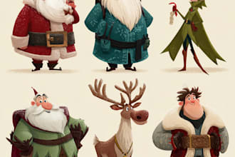 create custom christmas cartoon caricature character