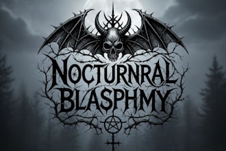 design a demonic black metal logo for your band