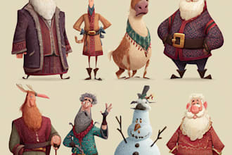 illustrate christmas card,christmas character