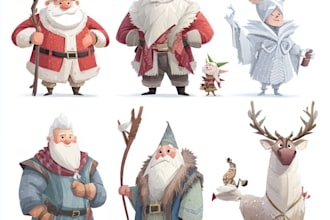 illustrate christmas card, christmas character