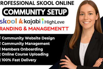 setup online skool community, online course upload skool community manager