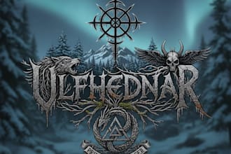 design a pagan black metal logo for your band