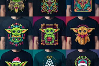 design unique christmas t shirt designs for print