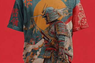do japanese t shirt illustration and t shirt design