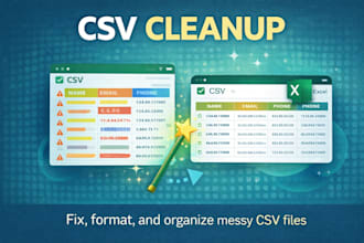 clean, deduplicate, and format your CSV or excel data fast