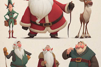 make an christmas character, cartoon character