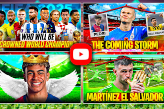 design youtube thumbnail for football or soccer channel