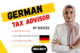 certified german tax advisor, vat, oss registration and elster filing