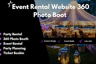 design party rental website, event rental website, 360 photo booth website
