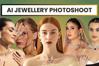 do realistic jewelry mockup earring ring necklace bracelet clothing on ai models