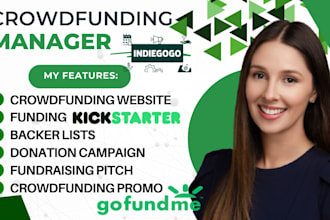 be your crowdfunding manager for your crowdfunding website do crowdfunding promo