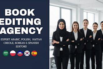 edit proofread arabic, polish, haitian creole, korean, slovenian, spanish books