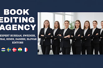 edit proof read russian, swedish, thai, hindi, danish, slovak french khmer books