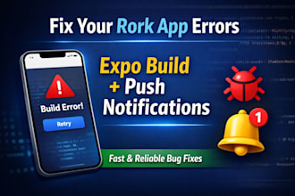 fix expo, build errors and push notification issues in your rork app