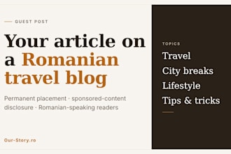 publish your sponsored guest post on my romanian travel blog