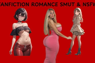 write fanfiction, romance, smut, nsfw fanfic, anime or kinky fantasy stories