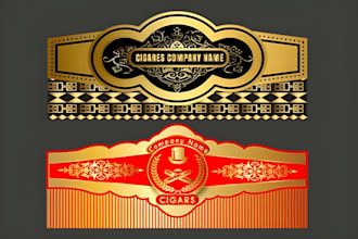 do modern cigar label, cigar band, cigar ring and cigar box logo design