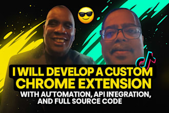 develop a custom chrome extension with automation API integration, source code