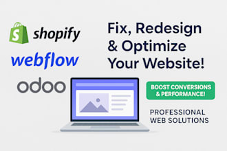 fix redesign optimize your shopify webflow odoo website