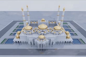 design ramadan mosque, national library,open tents, contemporary interior render