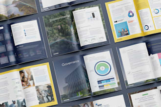 design a professional annual report or corporate publication