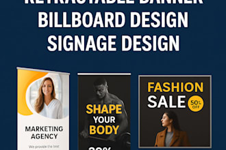 design roll up banner, retractable banner, billboard and signage design