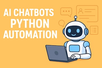 develop automated bots for websites, social media or apps, python, ai