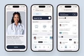 build doctor, optician, dentist, lung, heart, ent, multi specialist booking app