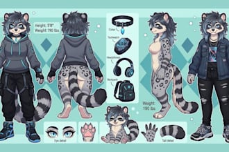 draw custom furry reference sheet fursona oc anthro feral sfw nsfw ref sheet art