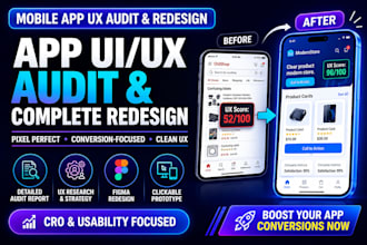 audit, redesign, and improve your mobile app UI UX for high conversion