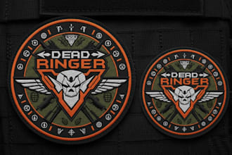 do military tactical adventure badge logo design for you