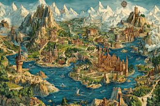 draw a wonderful custom fantasy map