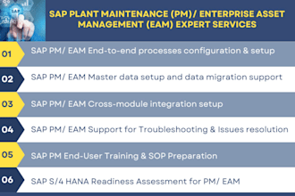 do sap pm, eam configs, data, docs, training, expert support