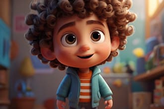 make a 3d pixar style ai cartoon of you