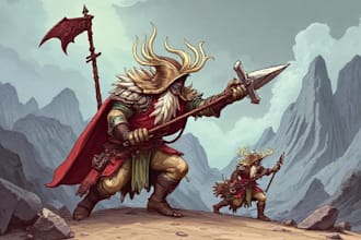 draw fantasy dnd party and dnd illustration