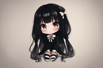 draw customizable chibi art for you