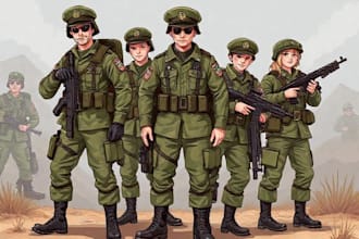 draw military themed illustrations