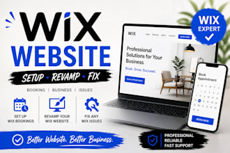 design wix booking website, revamp your wix business website or fix wix issues