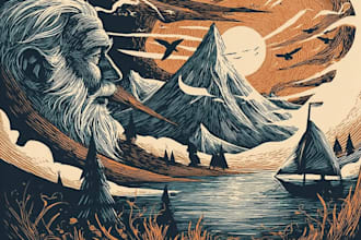 create awesome linocut illustration art