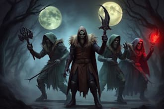 make dark fantasy and horror character artwork